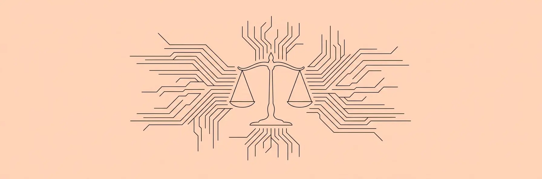 Весы правосудия с цифровыми схемами — агентный ИИ в юриспруденции
