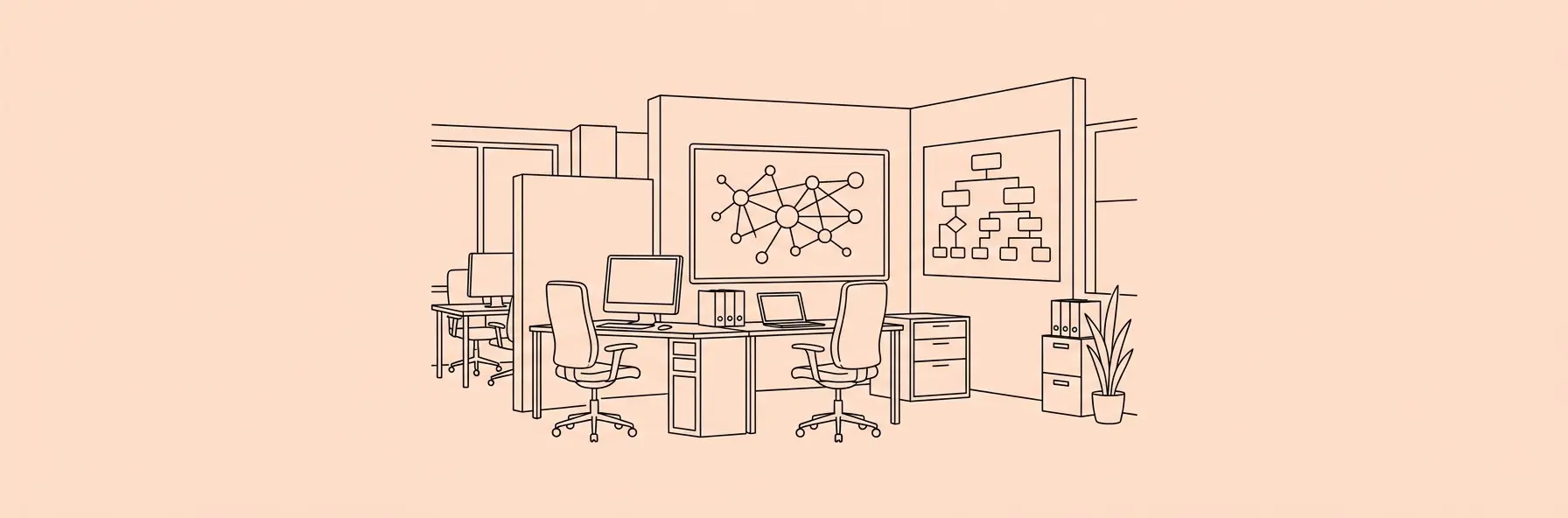 corporate legal tech office showing artificial intelligence graphics
